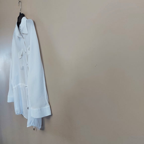 Armani Exchange button front oversized shirt with pull waist - Picture 3 of 8